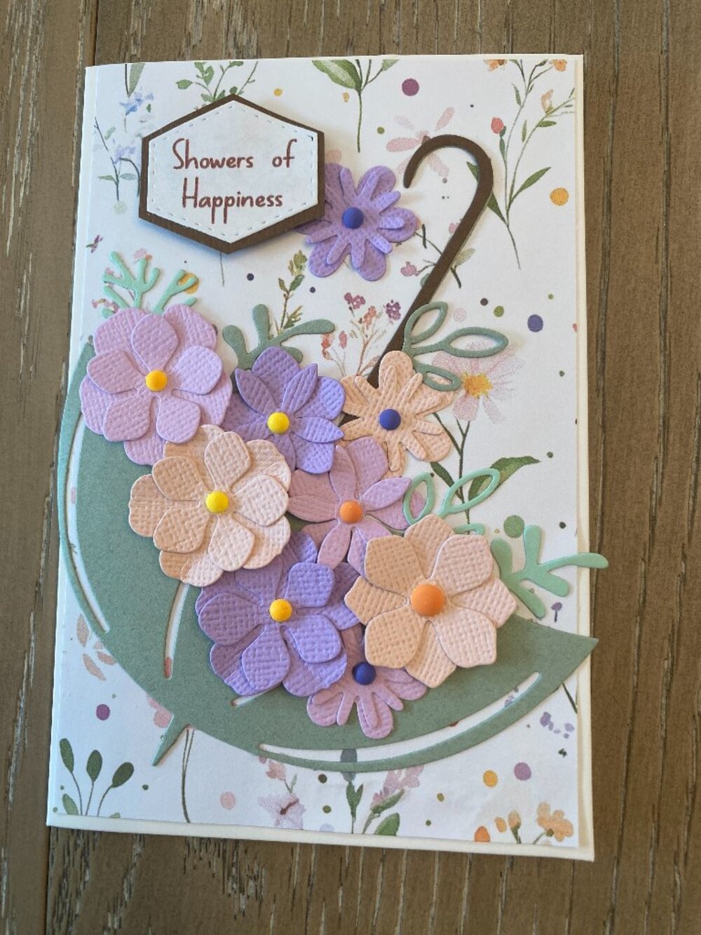 HANDMADE BY ROSEMARIE BRIDAL SHOWER/WEDDING CARD.
